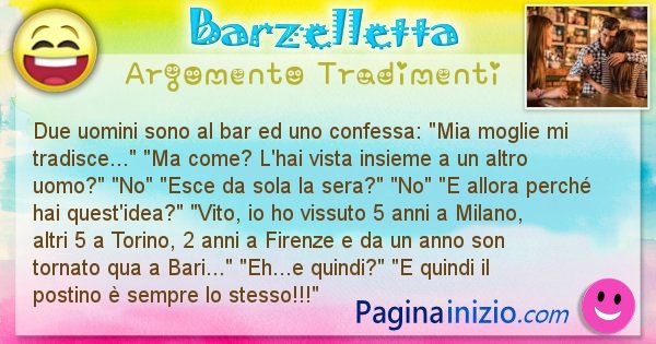 Barzelletta Argomento Tradimenti Due Uomini Sono Al Bar Ed Uno Confessa Mia Moglie Id 2916