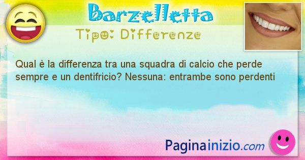 Differenze: Qual  la differenza tra una squadra di calcio che perde ... (id=1438)