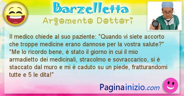 Barzelletta argomento Dottori: Il medico chiede al suo paziente: Quando vi siete ... (id=2910)