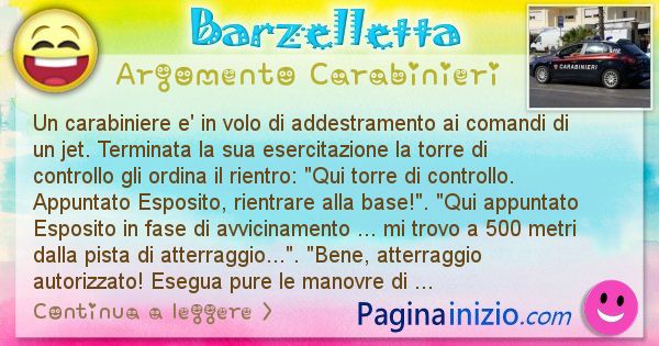 Barzelletta argomento Carabinieri: Un carabiniere e' in volo di addestramento ai comandi di ... (id=1813)