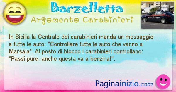 Barzelletta argomento Carabinieri: In Sicilia la Centrale dei carabinieri manda un messaggio ... (id=1901)