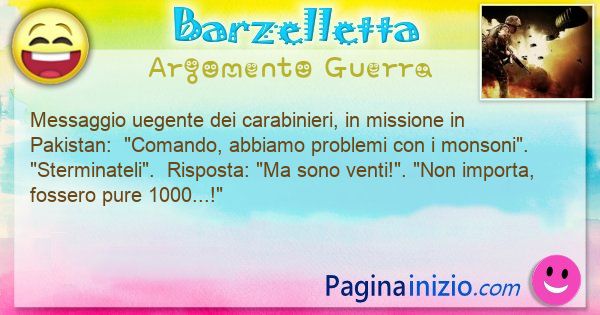 Barzelletta argomento Guerra: Messaggio uegente dei carabinieri, in missione in ... (id=3336)