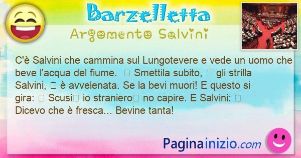 Barzelletta argomento Salvini: C Salvini che cammina sul Lungotevere e vede un uomo ... (id=3370)