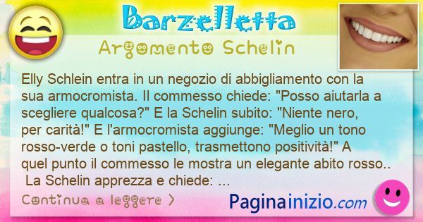 Barzelletta argomento Schelin: Elly Schlein entra in un negozio di abbigliamento con la ... (id=3378)