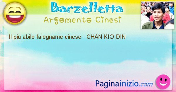 Come si chiama argomento Cinesi: Il piu abile falegname cinese   CHAN KIO DIN (id=513)