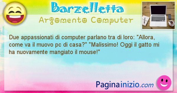 Barzelletta argomento Computer: Due appassionati di computer parlano tra di loro: ... (id=1173)