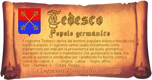 Tedesco Significato Del Cognome Origini E Curiosita