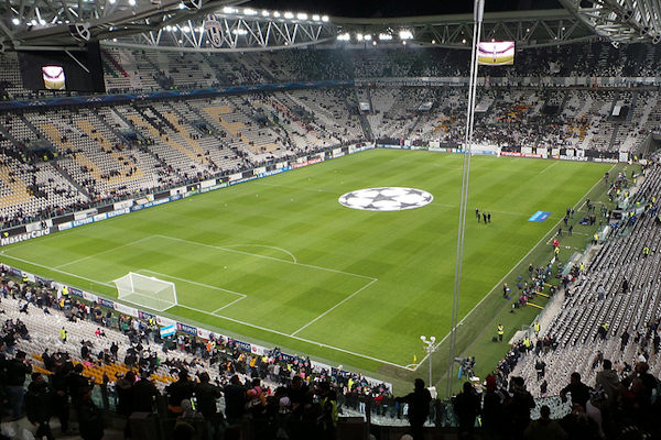 Panoramica dello Juventus Stadium, 105 m x 68 m