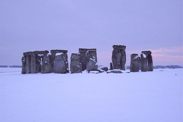 Stonehenge con la neve