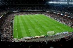 Panoramica del Camp Nou di Barcellona, 105 m x 68 m