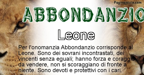 Abbondanzio - Animale associato al nome Abbondanzio