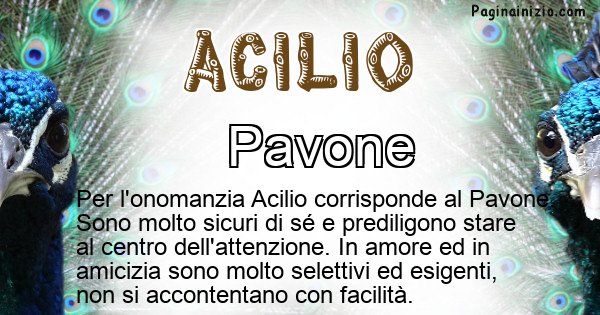 Acilio - Animale associato al nome Acilio