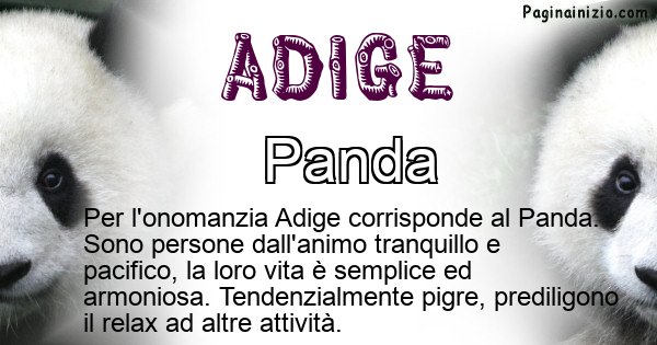 Adige - Animale associato al nome Adige