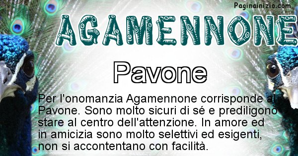 Agamennone - Animale associato al nome Agamennone