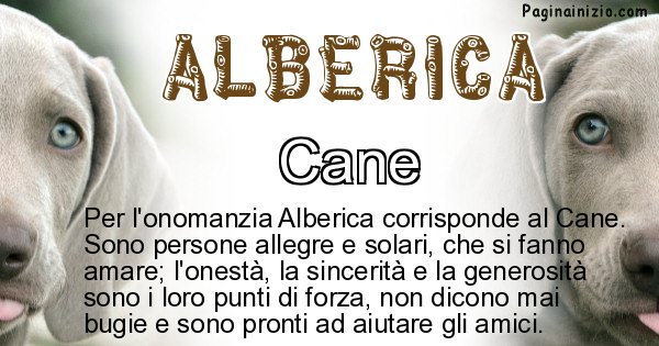 Alberica - Animale associato al nome Alberica