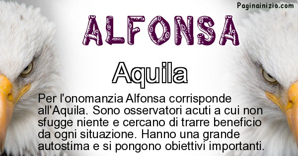 Alfonsa - Animale associato al nome Alfonsa