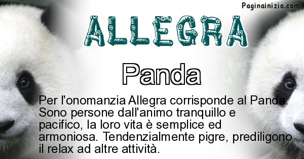 Allegra - Animale associato al nome Allegra