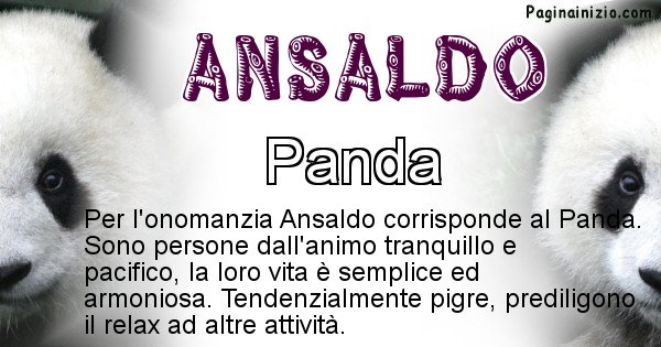 Ansaldo - Animale associato al nome Ansaldo