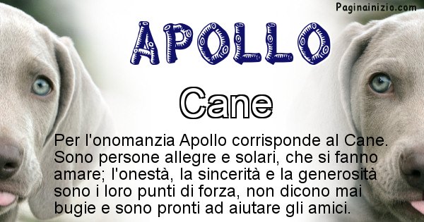 Apollo - Animale associato al nome Apollo