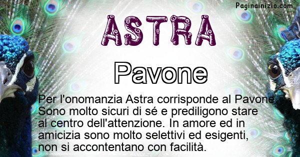 Astra - Animale associato al nome Astra