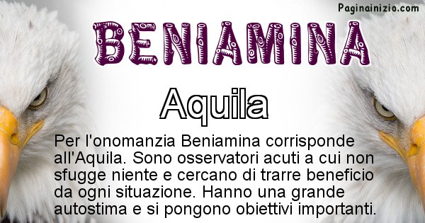 Beniamina - Animale associato al nome Beniamina