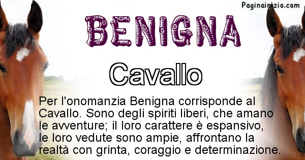 Benigna - Animale associato al nome Benigna