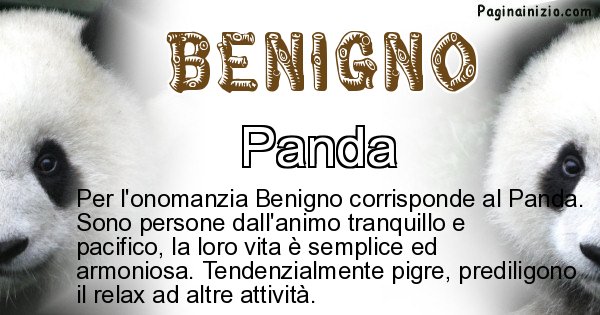 Benigno - Animale associato al nome Benigno