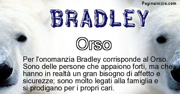 Bradley - Animale associato al nome Bradley