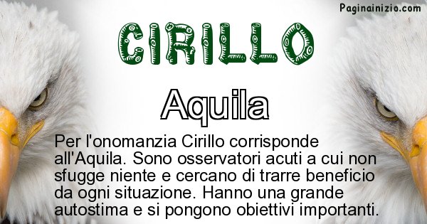 Cirillo - Animale associato al nome Cirillo