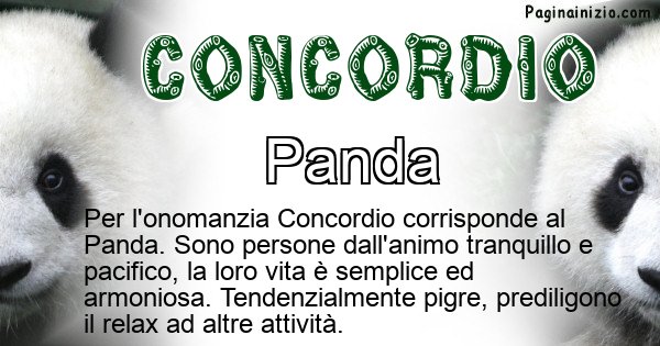 Concordio - Animale associato al nome Concordio