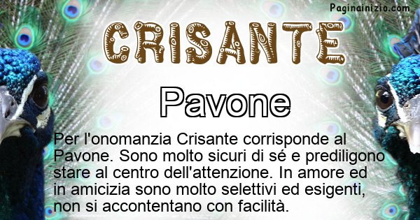 Crisante - Animale associato al nome Crisante