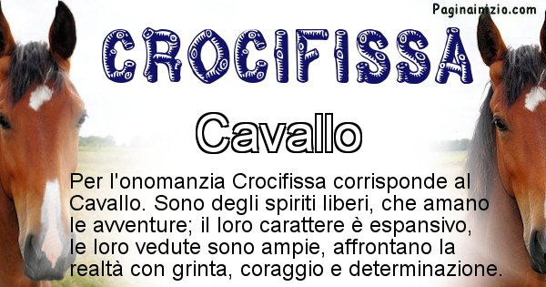 Crocifissa - Animale associato al nome Crocifissa