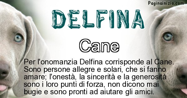 Delfina - Animale associato al nome Delfina