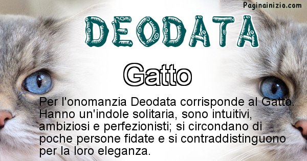 Deodata - Animale associato al nome Deodata