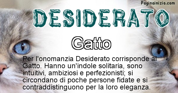 Desiderato - Animale associato al nome Desiderato