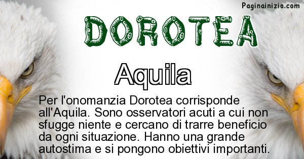 Dorotea - Animale associato al nome Dorotea