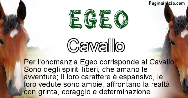 Egeo - Animale associato al nome Egeo