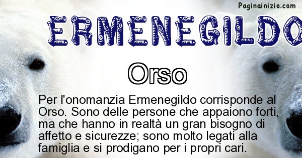 Ermenegildo - Animale associato al nome Ermenegildo