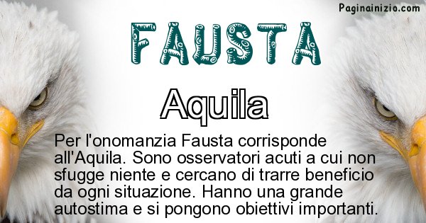 Fausta - Animale associato al nome Fausta