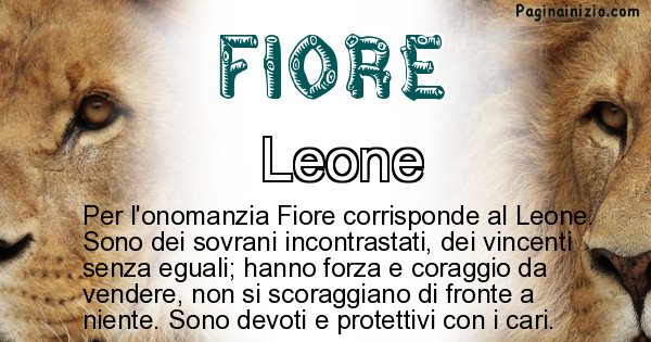 Fiore - Animale associato al nome Fiore