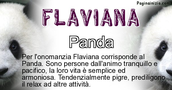 Flaviana - Animale associato al nome Flaviana