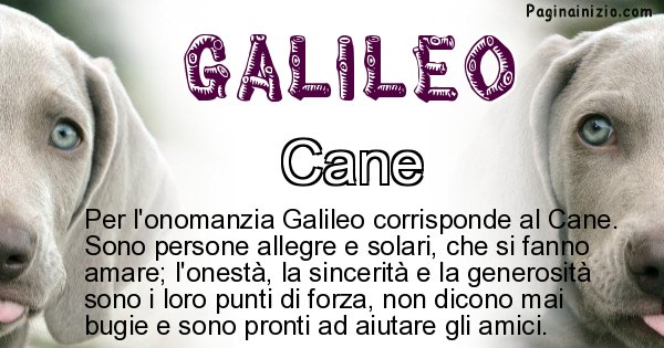 Galileo - Animale associato al nome Galileo