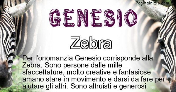 Genesio - Animale associato al nome Genesio