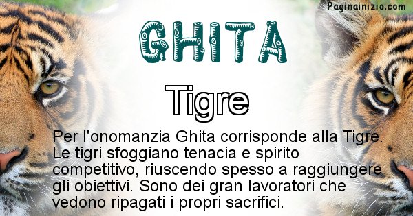 Ghita - Animale associato al nome Ghita