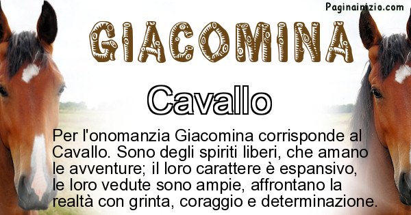 Giacomina - Animale associato al nome Giacomina