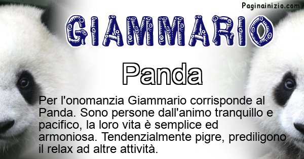 Giammario - Animale associato al nome Giammario