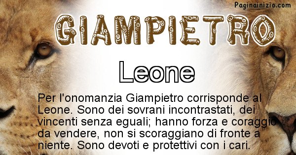 Giampietro - Animale associato al nome Giampietro