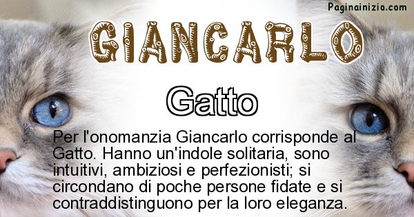 Giancarlo - Animale associato al nome Giancarlo