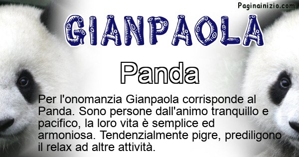 Gianpaola - Animale associato al nome Gianpaola