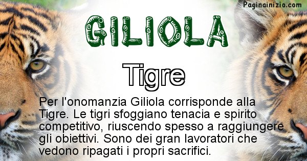 Giliola - Animale associato al nome Giliola